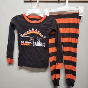 The Children's Place Candysaurus Pajamas 2T Halloween Orange‎ Black Unisex B966